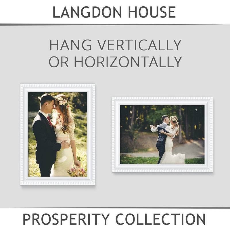 Langdon House 5x7 White Picture Frame, Contemporary Frame, Wall Mount or Table Top, Prosperity Collection - Image 5